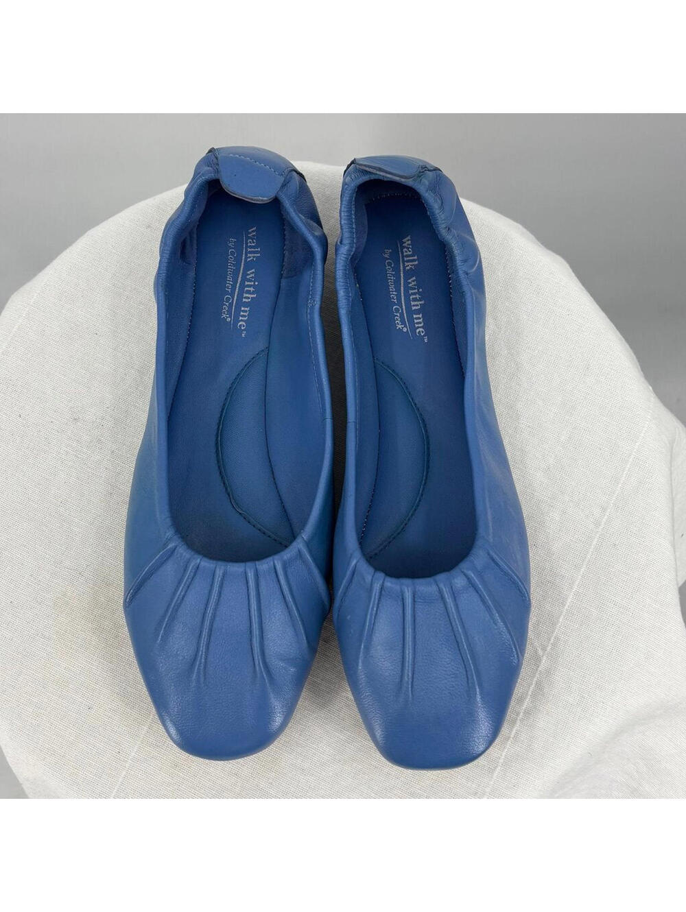 Women's Coldwater Creek New in Box Blue Leather Ballet Flats 9 - Picture 4 of 9